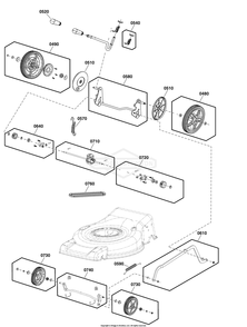 Drive Group Diagram and Parts List for 2691764-00 3IN1 Briggs and Stratton Lawn Mower